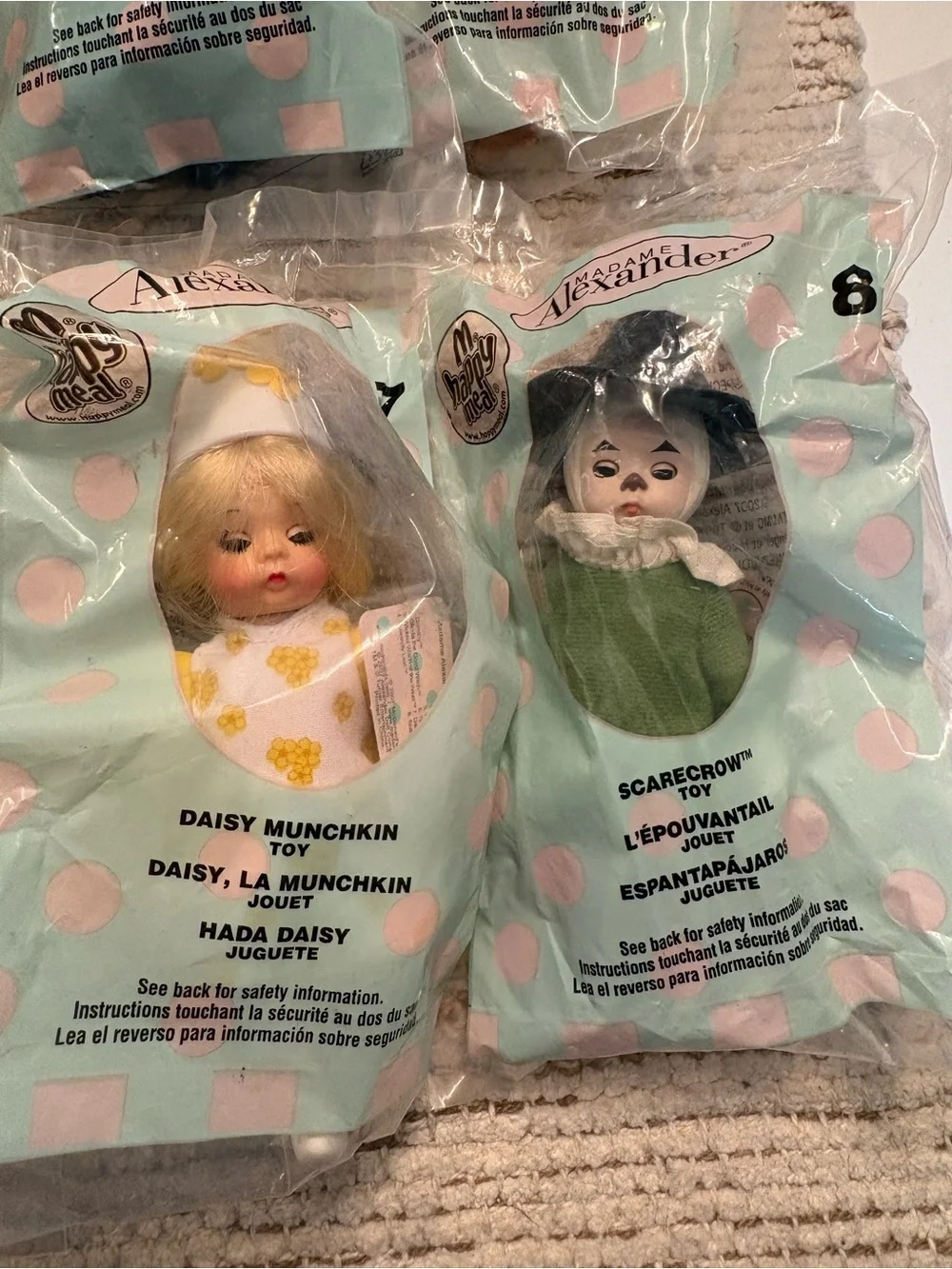Vintage Sealed Madame Alexander 2007 Wizard of Oz McDonalds 5 Inch Toys Lot 1-8
